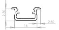 Profil LED BASIC B Wpuszczany 1m