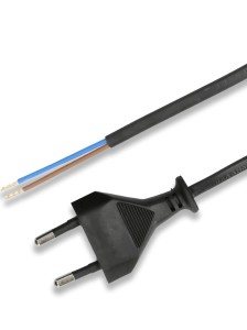 Przewód OMYp 2 x 0,75mm 1,2m z wtyczką prostą CZARNY