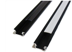 Profilo LED BASIC W1 da inasso NERO 1m 