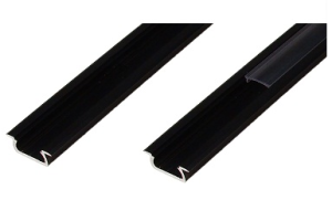  Profilo LED BASIC W2 da inasso NERO 1m