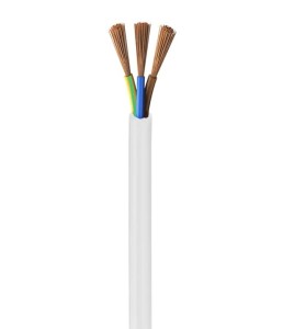Przewód OMY 3 x 0,75mm BIAŁY 1m 230V 